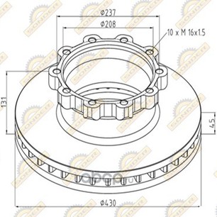 Диск тормозной для автомобилей Скания 4 серии 430х45х131 мм